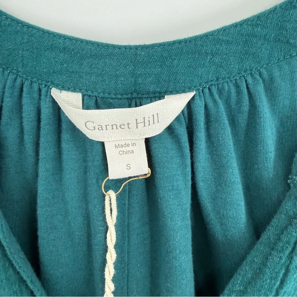 Garnet Hill Dress Womens Size Small Green Gauze Sleeveless Shift Casual Basic - Picture 7 of 10
